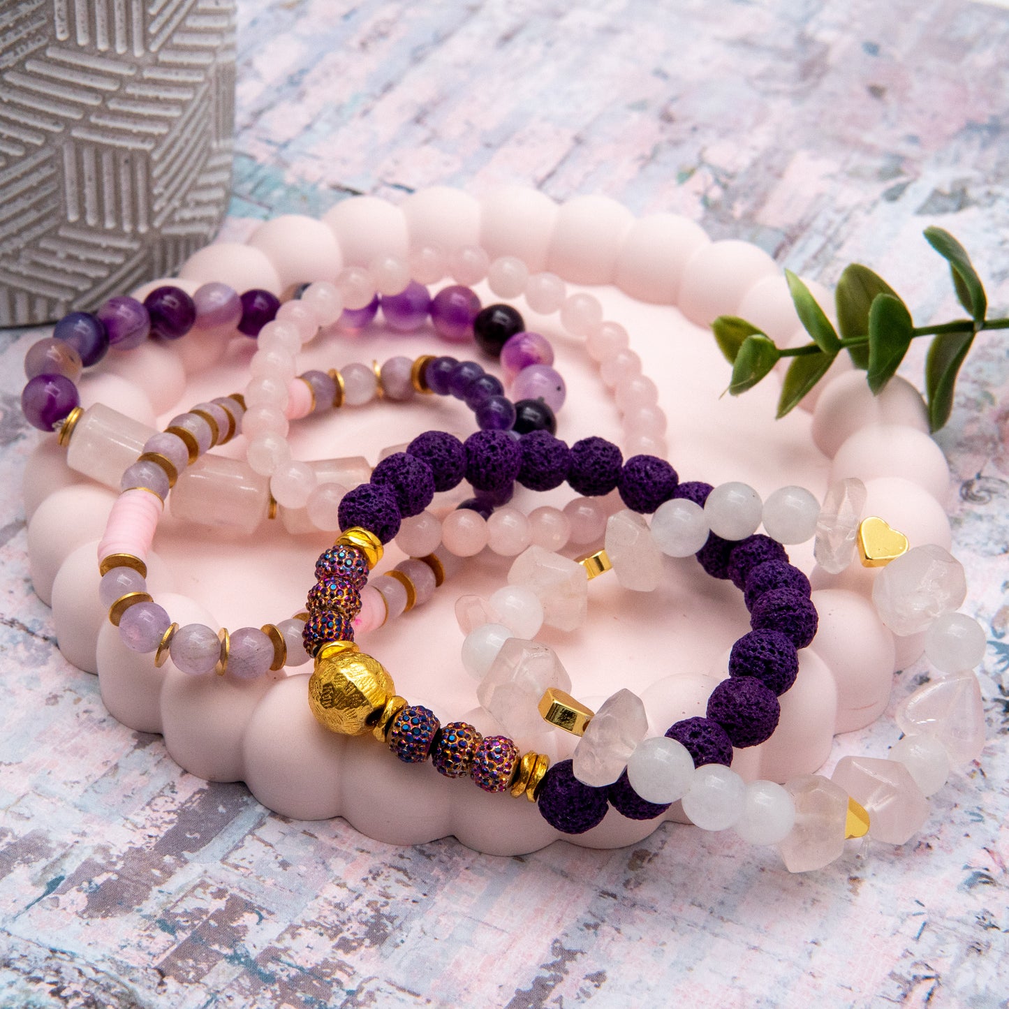 Whimsical Purple and Pink Tone Mix and Match Bracelet - Relato.Jewelry