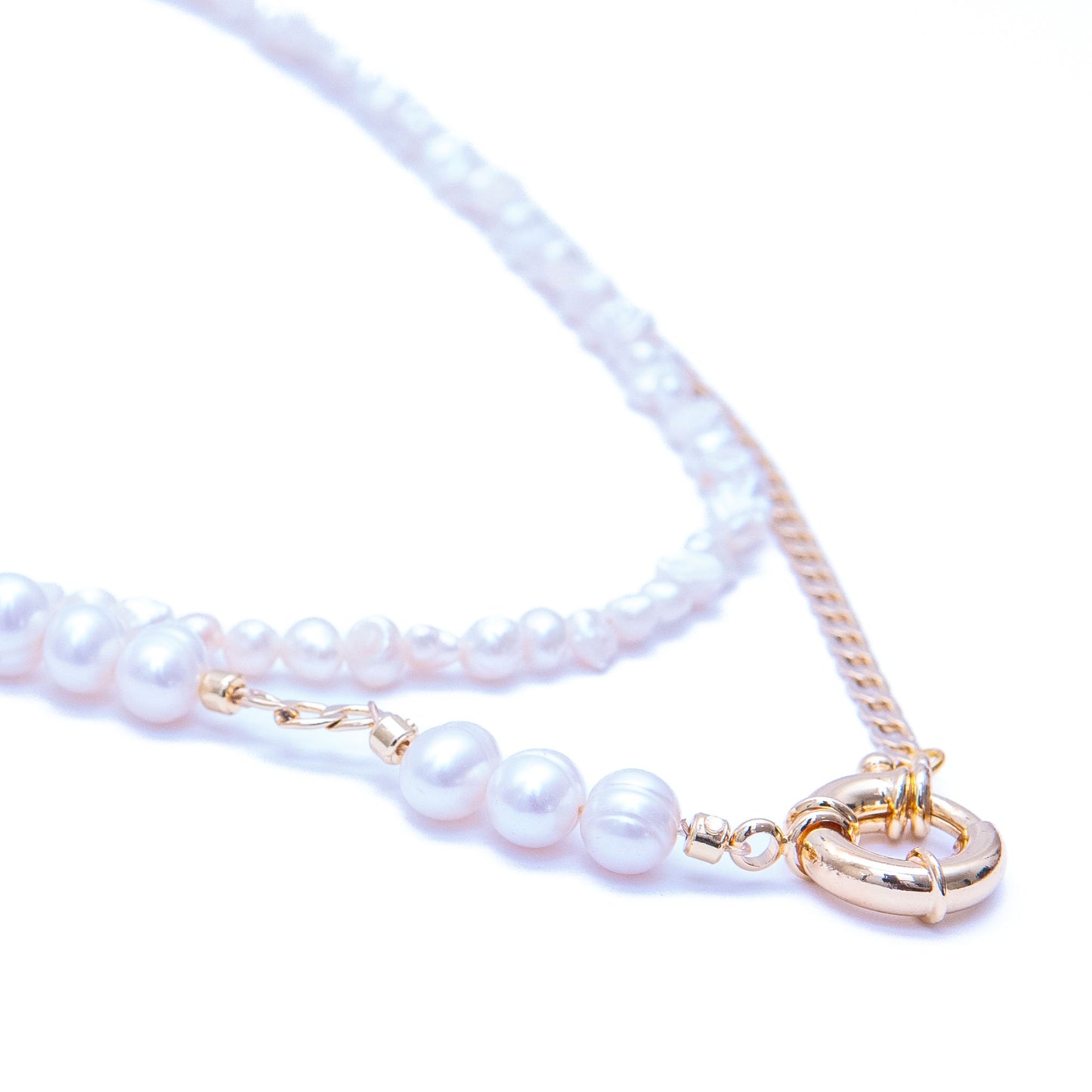 Coastal Cultured Pearl Gold Stackable Necklace