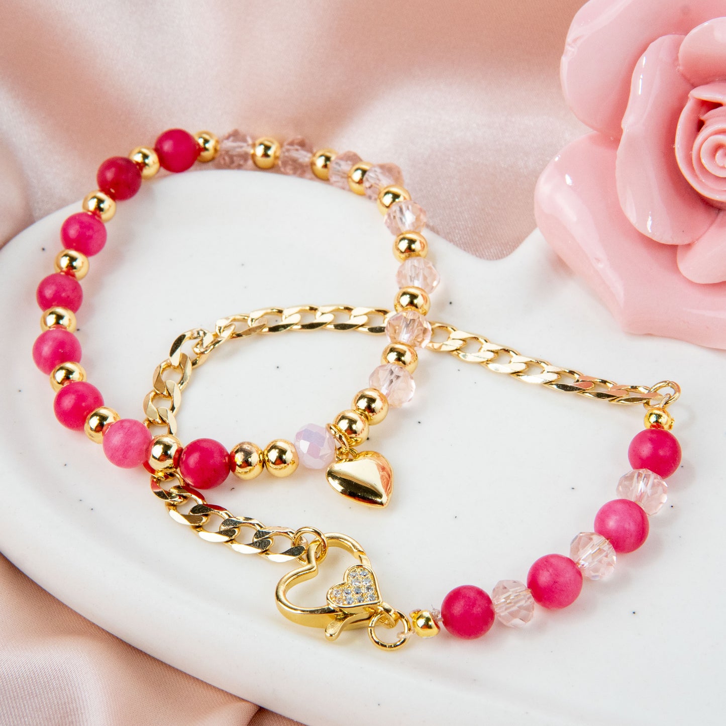 Embracing Golden Hearts Bracelets