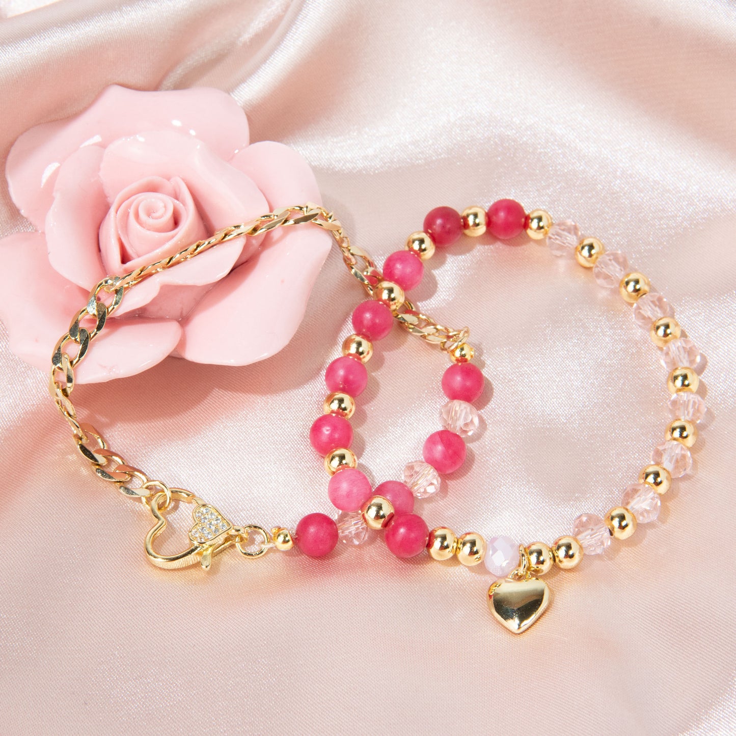 Embracing Golden Hearts Bracelets