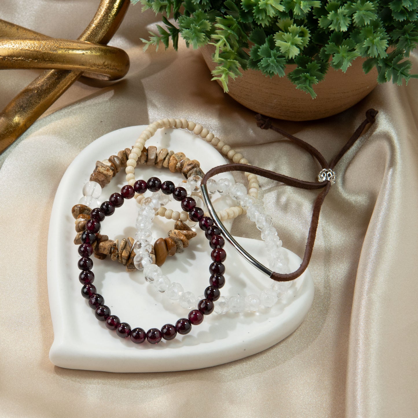 Flower Moon Stack Bracelet