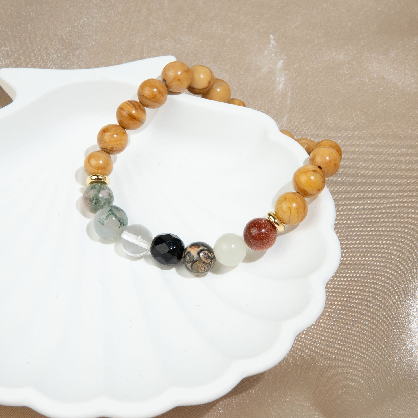 Tiger Eye and Leopard Boho Stack Bracelet