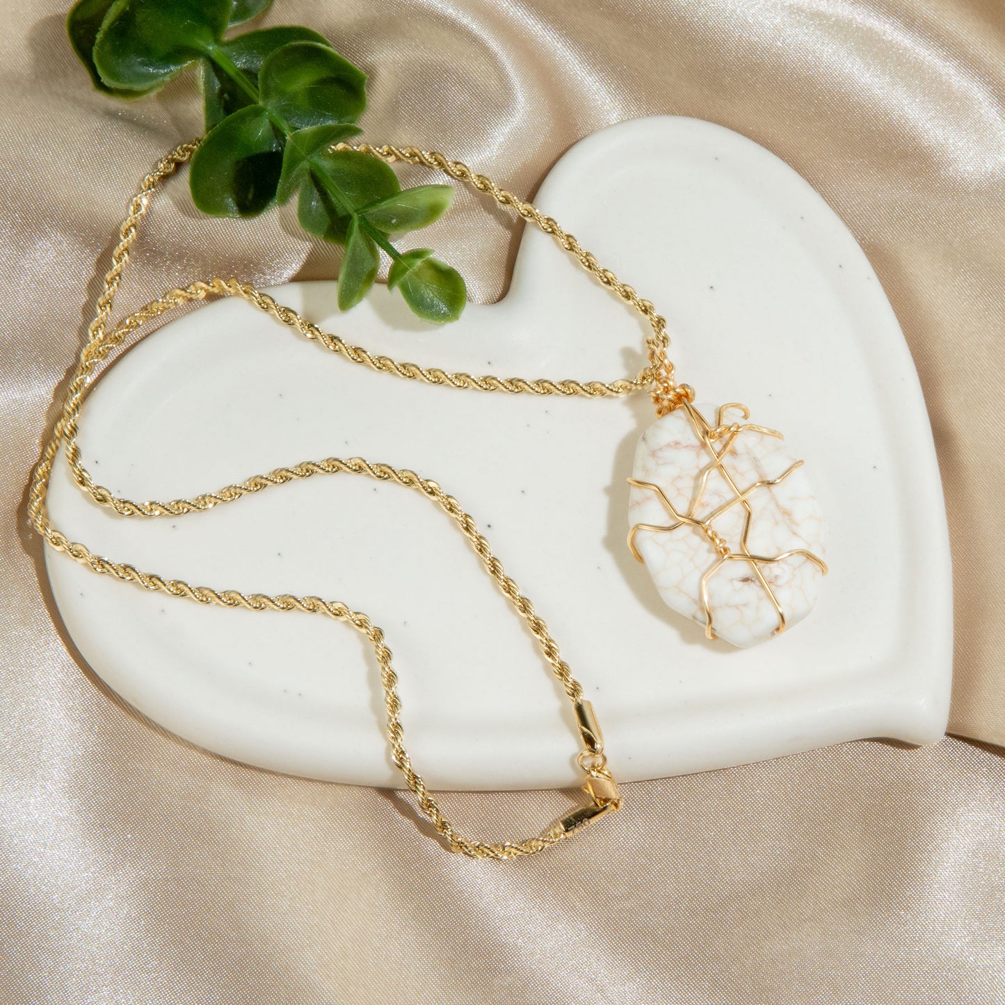 Hand-wrapped White Howlite Necklace