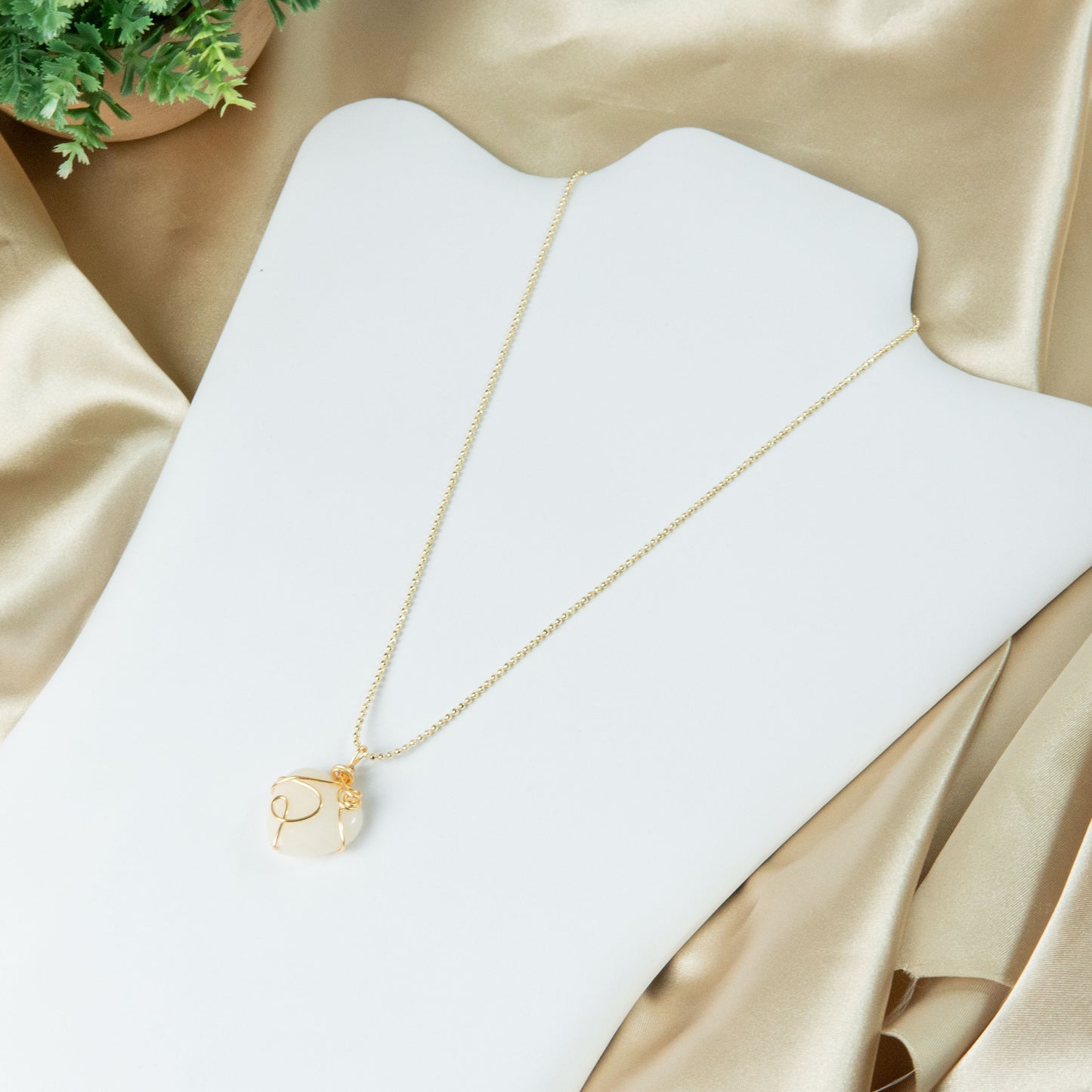 Hand-Wrapped Jade Heart Necklace