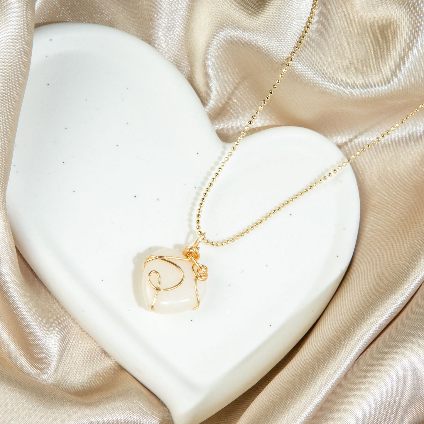 Hand-Wrapped Jade Heart Necklace