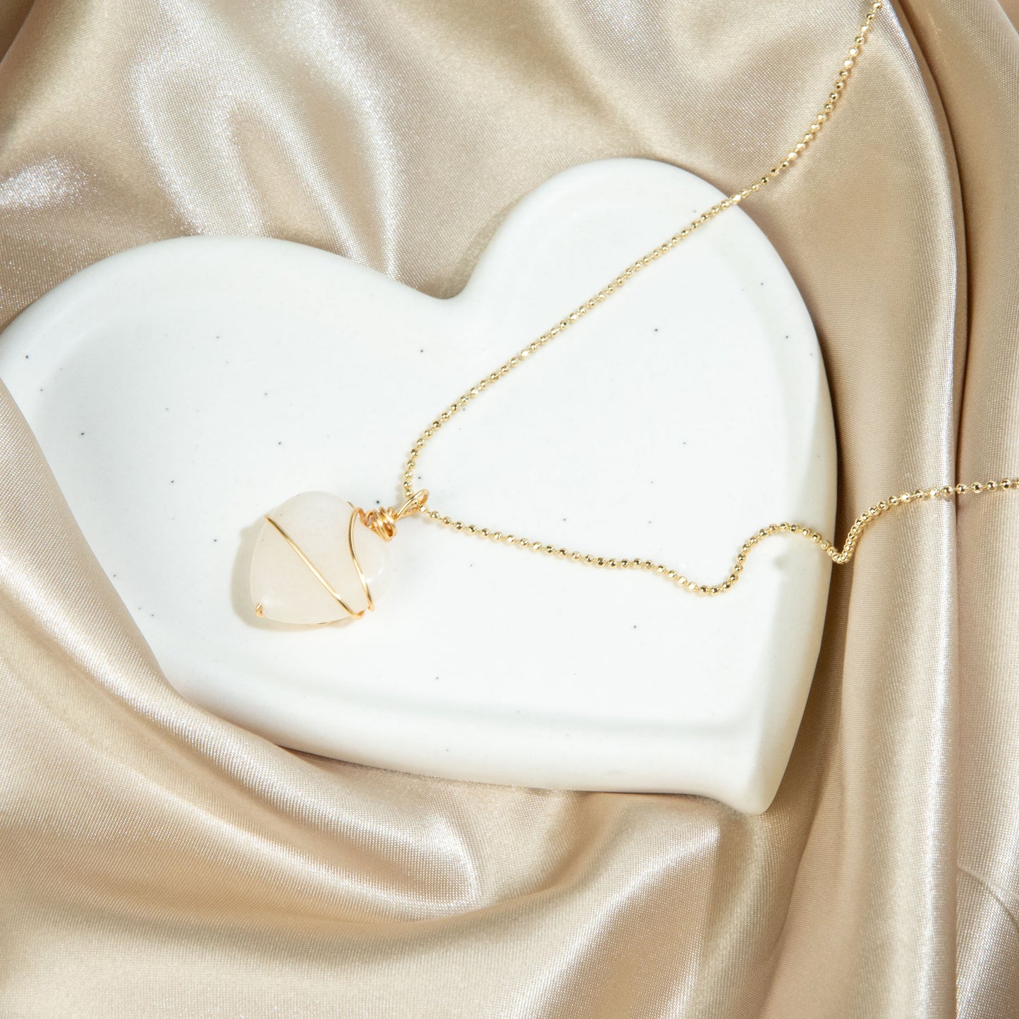 Hand-Wrapped Jade Heart Necklace