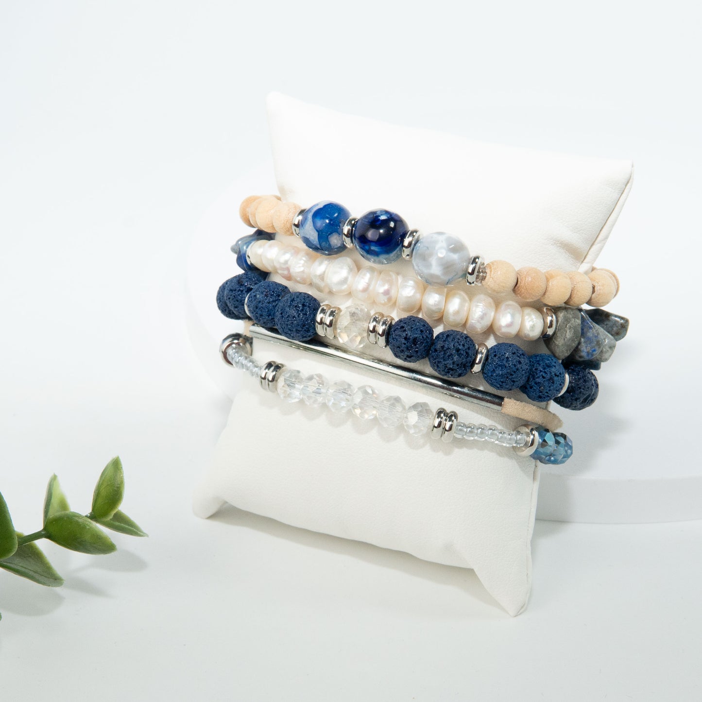 All Around Blue Waves Stack Bracelet