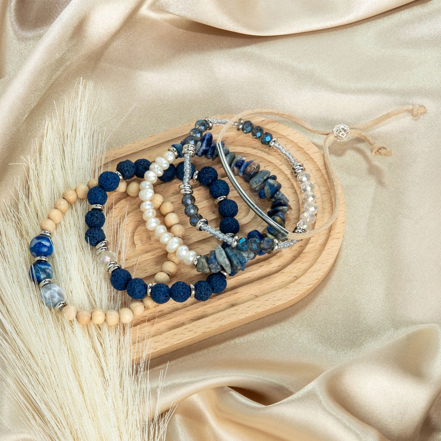 All Around Blue Waves Stack Bracelet