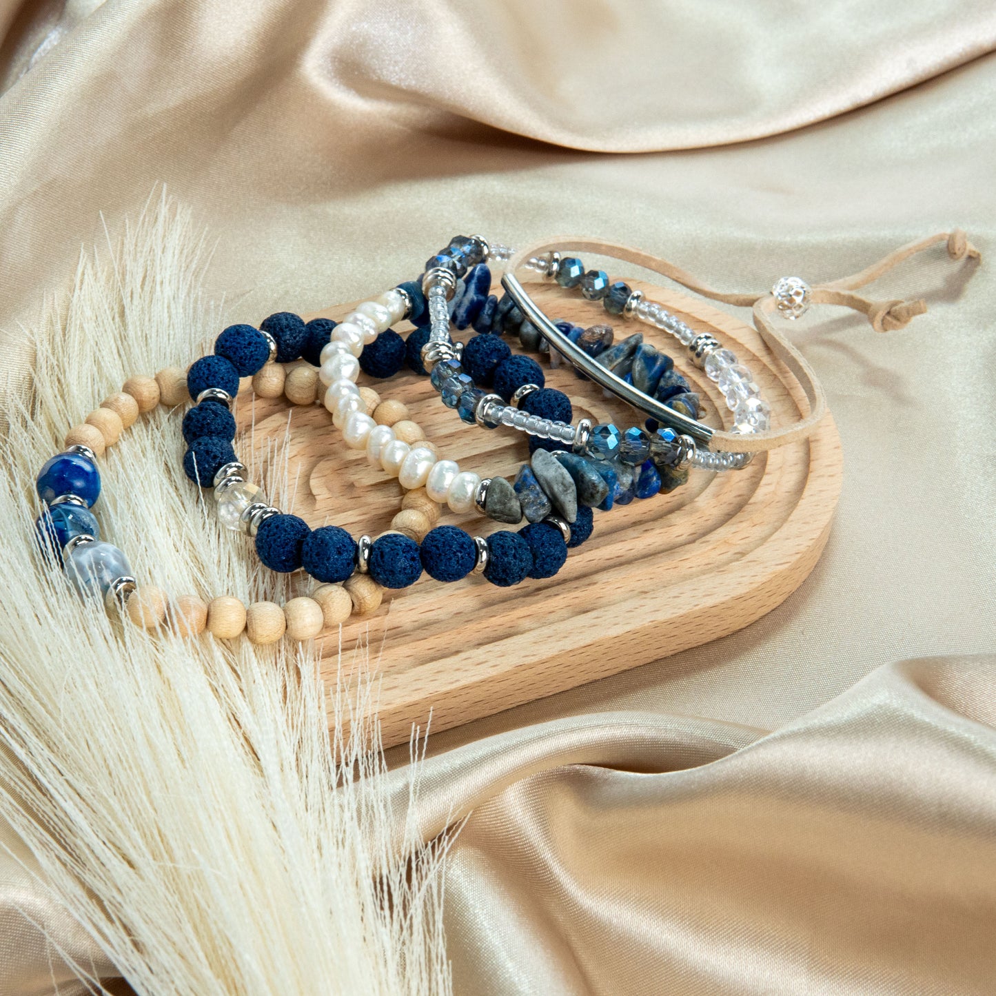 All Around Blue Waves Stack Bracelet