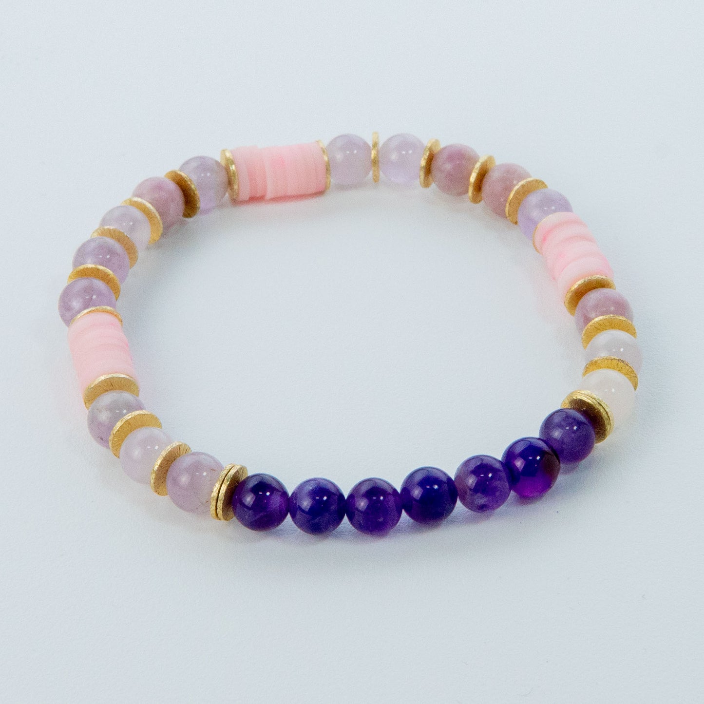 Whimsical Purple and Pink Stack Bracelet