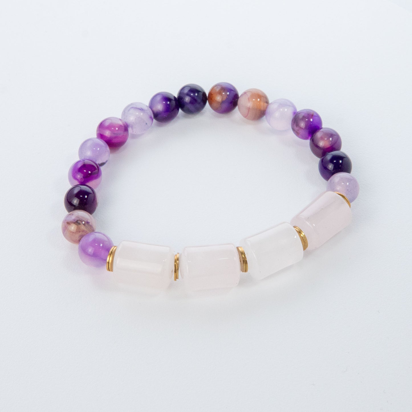Whimsical Purple and Pink Stack Bracelet