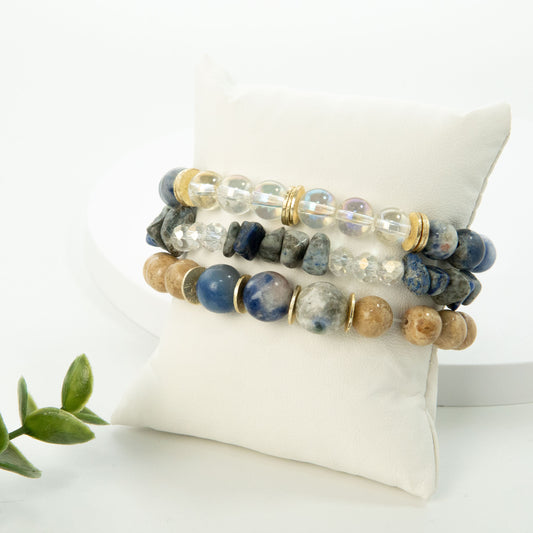 Sodalite Symphony Stackable Bracelet