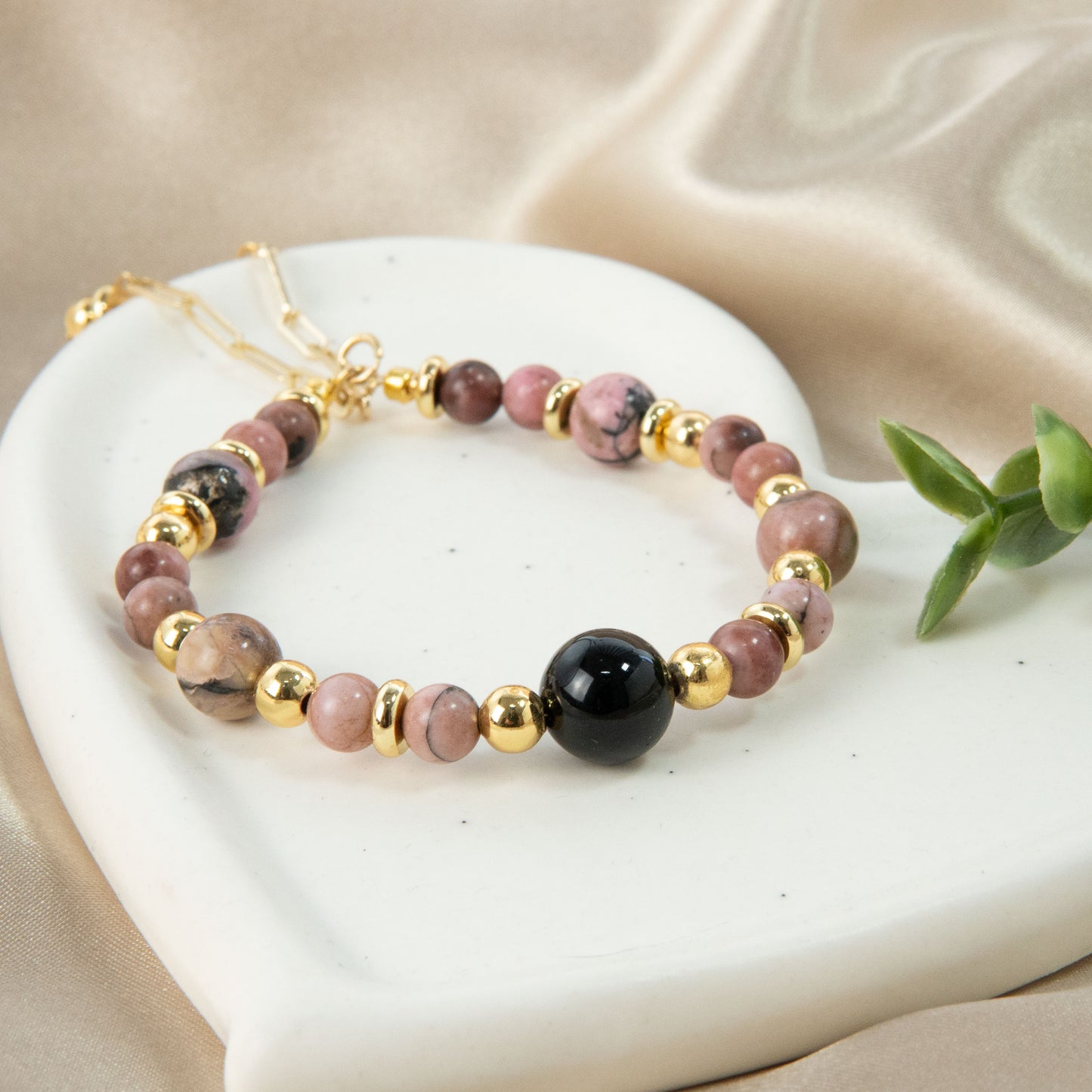 Chic Pink Rhodonite Bracelet