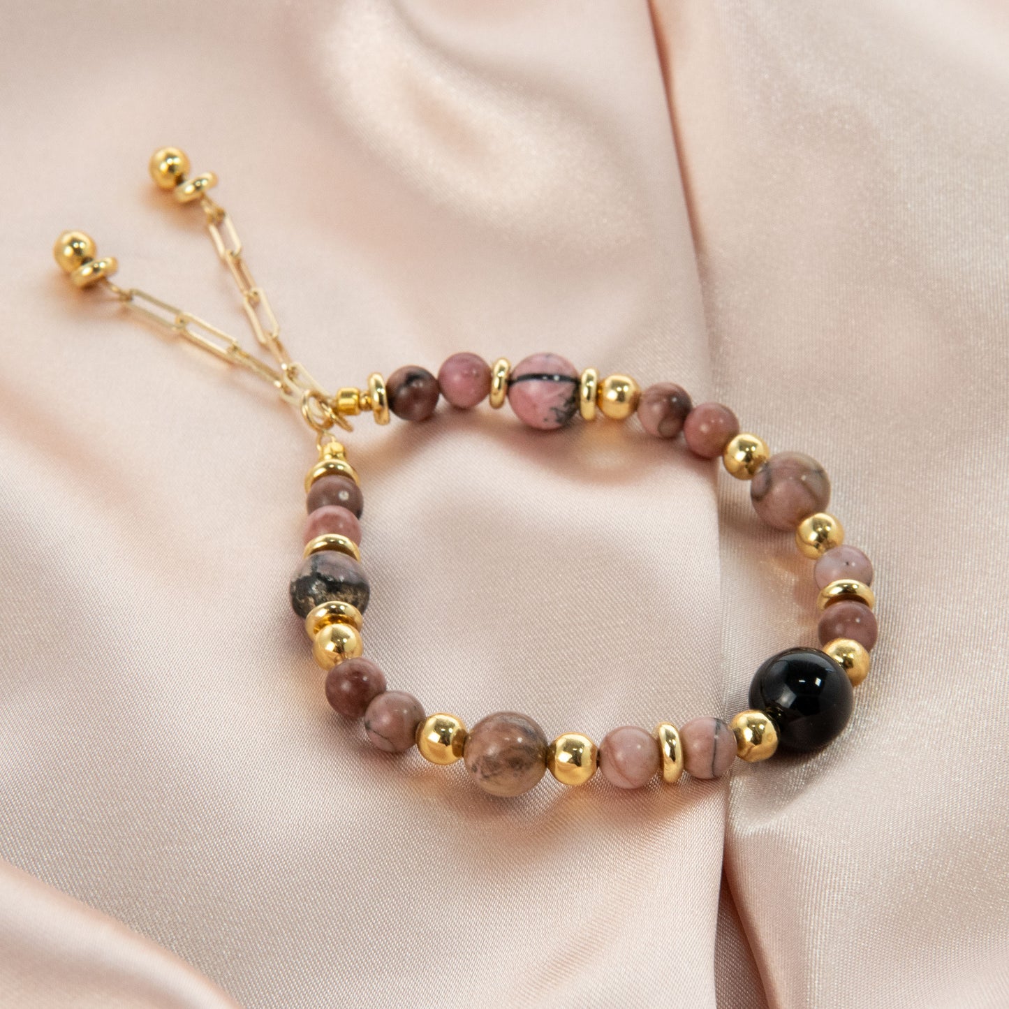 Chic Pink Rhodonite Bracelet