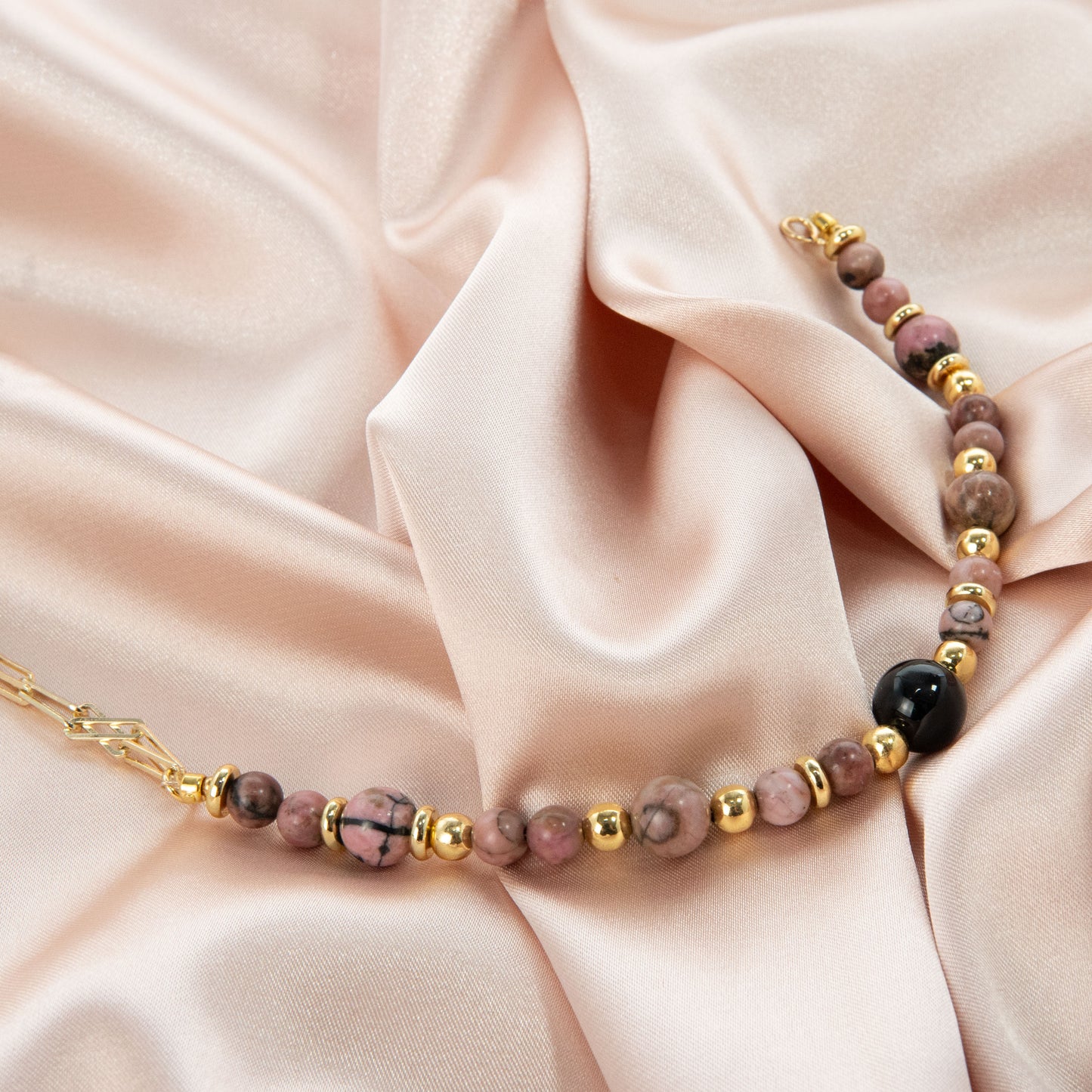 Chic Pink Rhodonite Bracelet