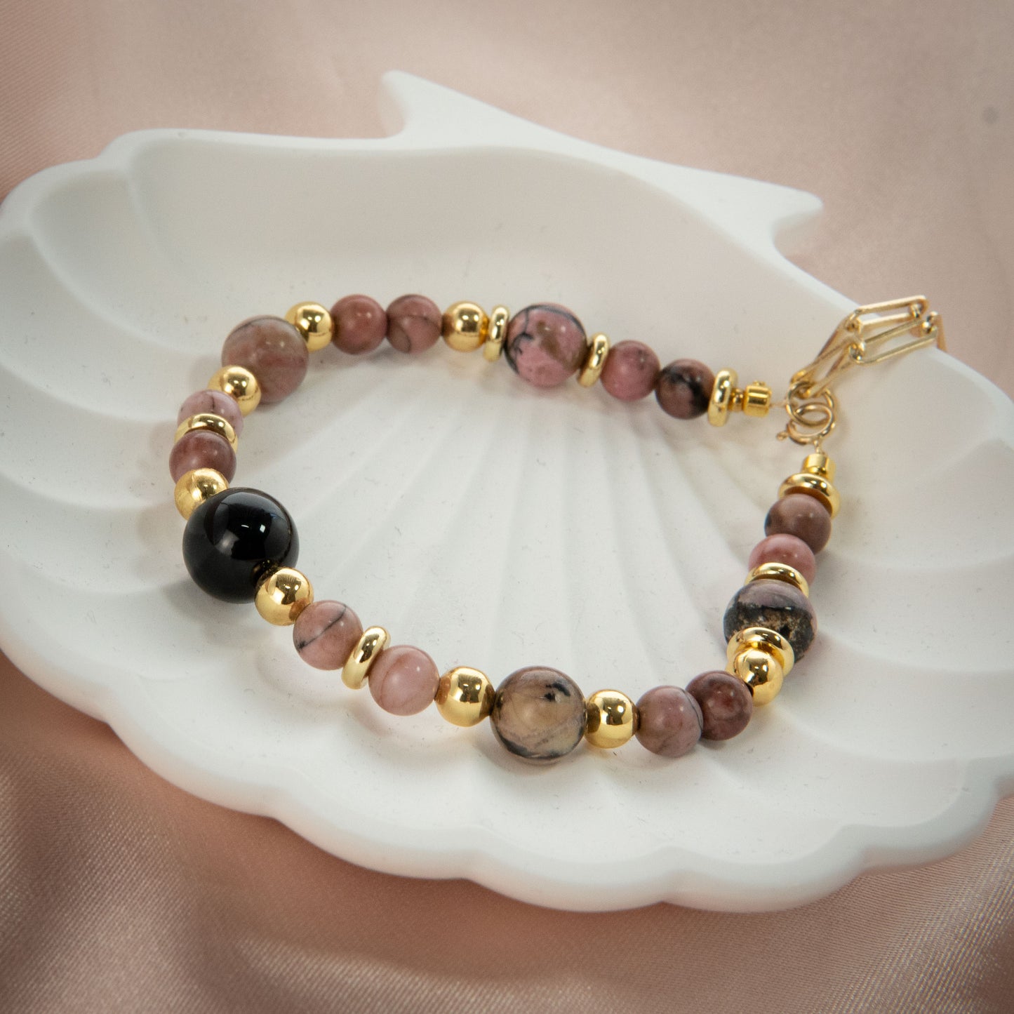 Chic Pink Rhodonite Bracelet