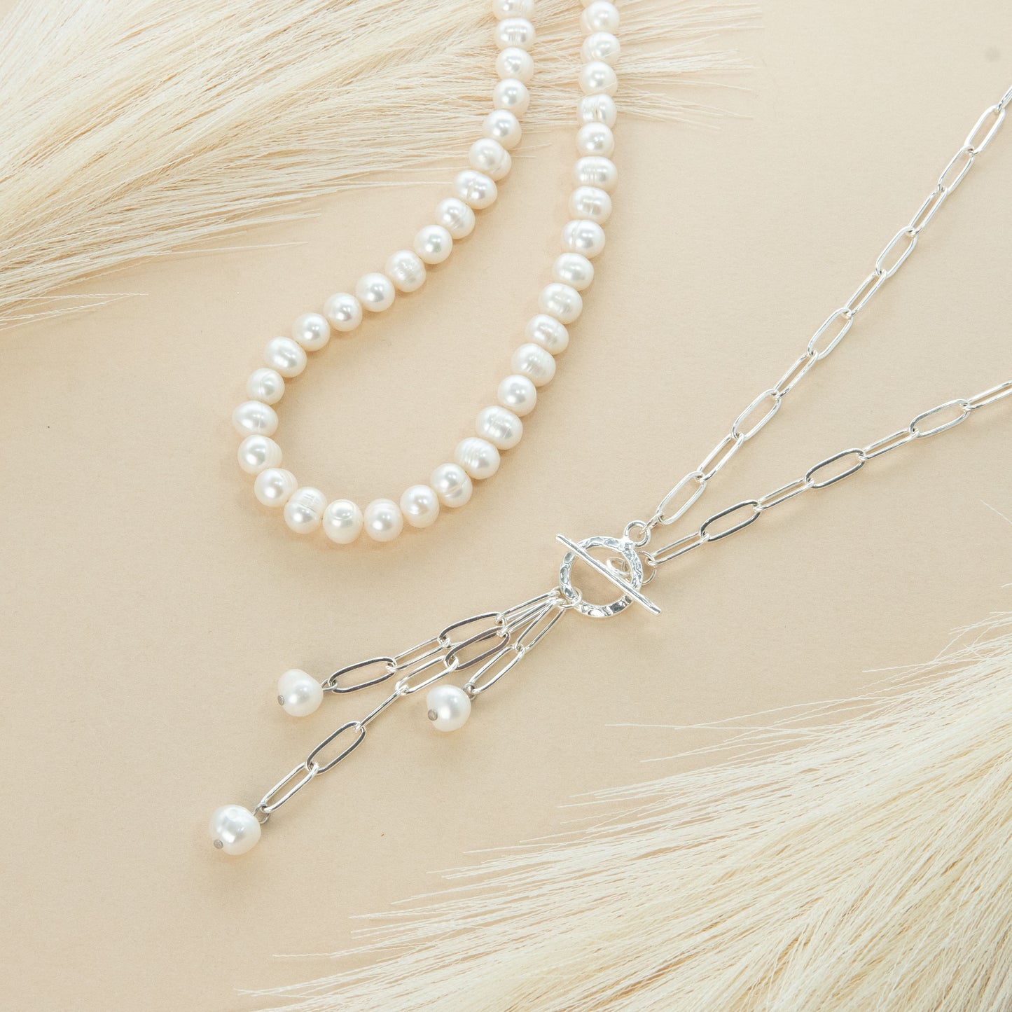 Cultured Sea Pearl & Shell Stackable Necklace
