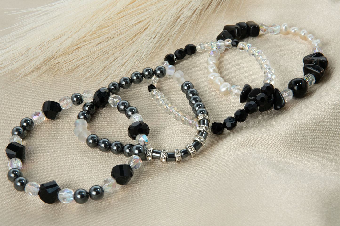 Silver Night Stack Bracelet