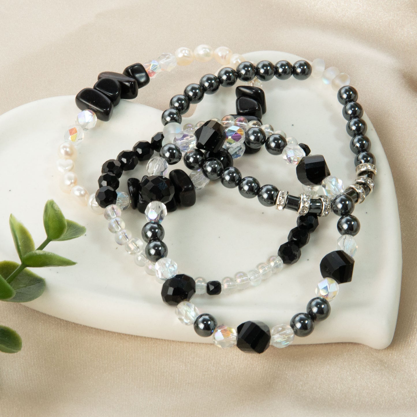 Silver Night Stack Bracelet