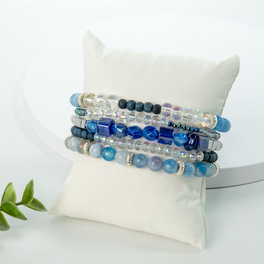 Sparkly Blue Stack Bracelet