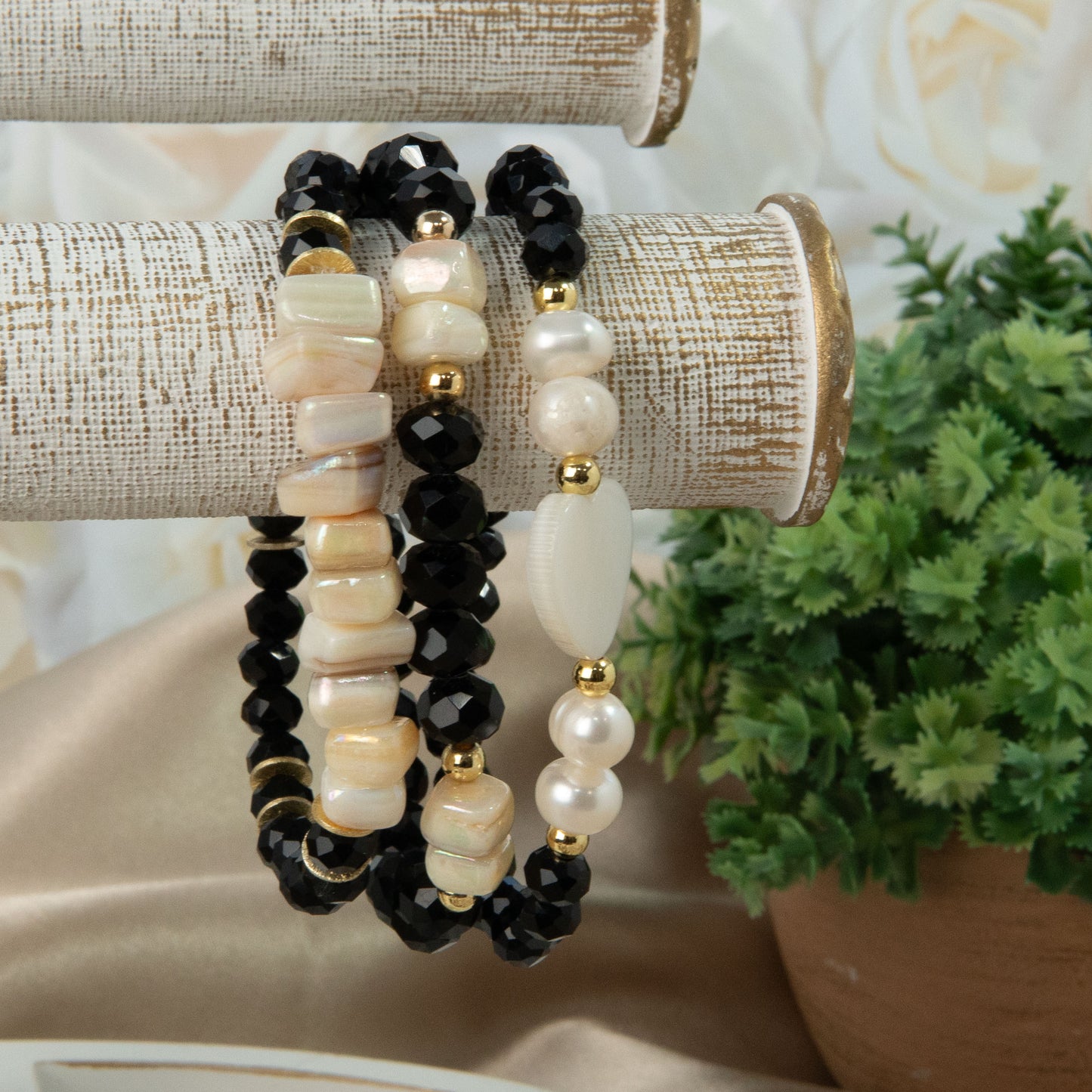 Pretty Onyx Bracelet Set