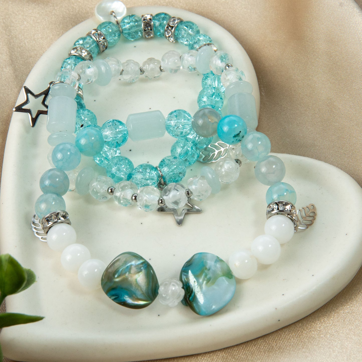 Gentle Sea Flower Bracelet Set
