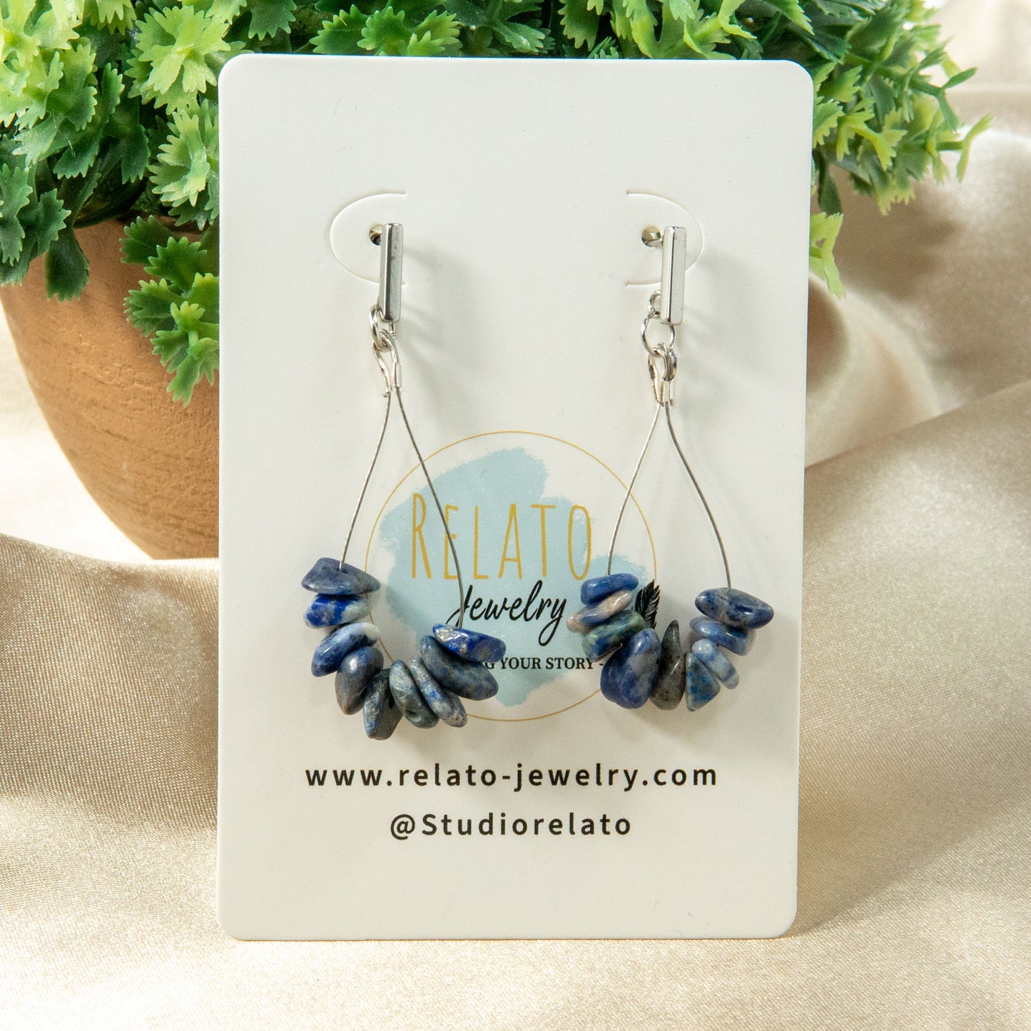 Sodalite Serenity Teardrop Earrings