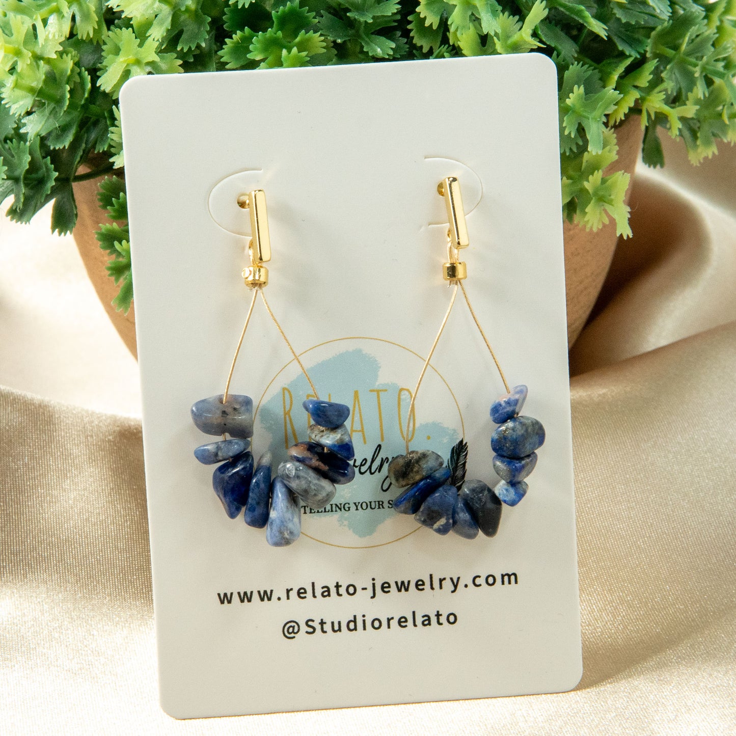 Sodalite Serenity Teardrop Earrings