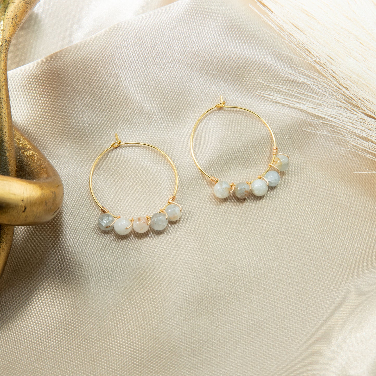 Aquamarine Hoop Earrings