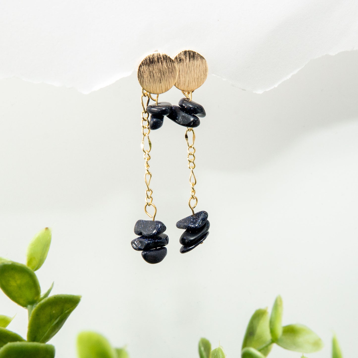 Galaxy Goldstone 2-in-1 Dangle & Drop Earrings