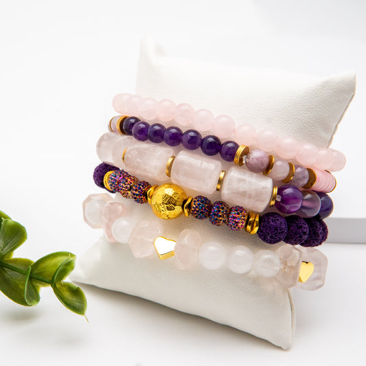 Whimsical Purple and Pink Tone Mix and Match Bracelet - Relato.Jewelry