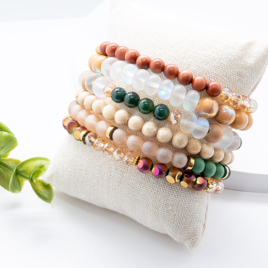 Forest Palm Vibe Mix & Match Bracelet with Gemstones - Relato.Jewelry
