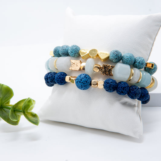 Azure Ember Mix & Match Bracelet that Heals the emotional body - Relato.Jewelry