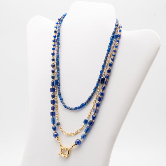 3-in-1 Lapis Lazuli Intense Deep Blue Mix & Match Necklace - Relato.Jewelry