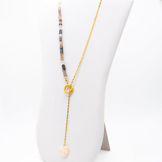 Mother Of Pearl and Stone Statement Necklace - Relato.Jewelry