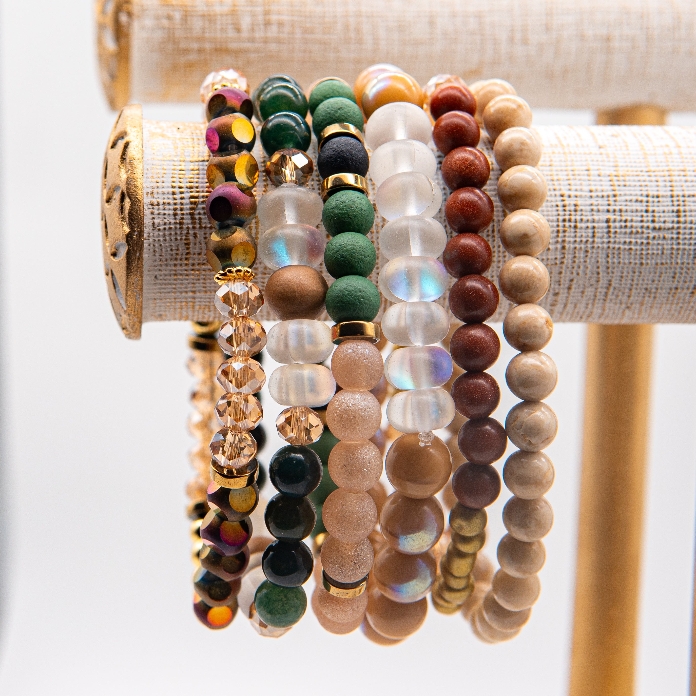 Forest Palm Vibe Mix & Match Bracelet with Gemstones - Relato.Jewelry
