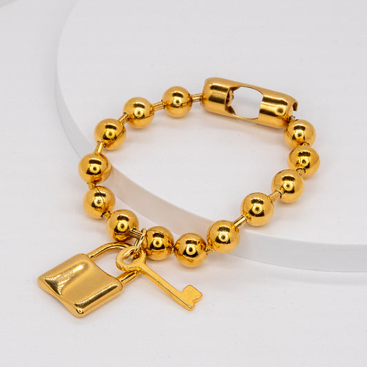 Lock & Key Gold Bracelet - Relato.Jewelry