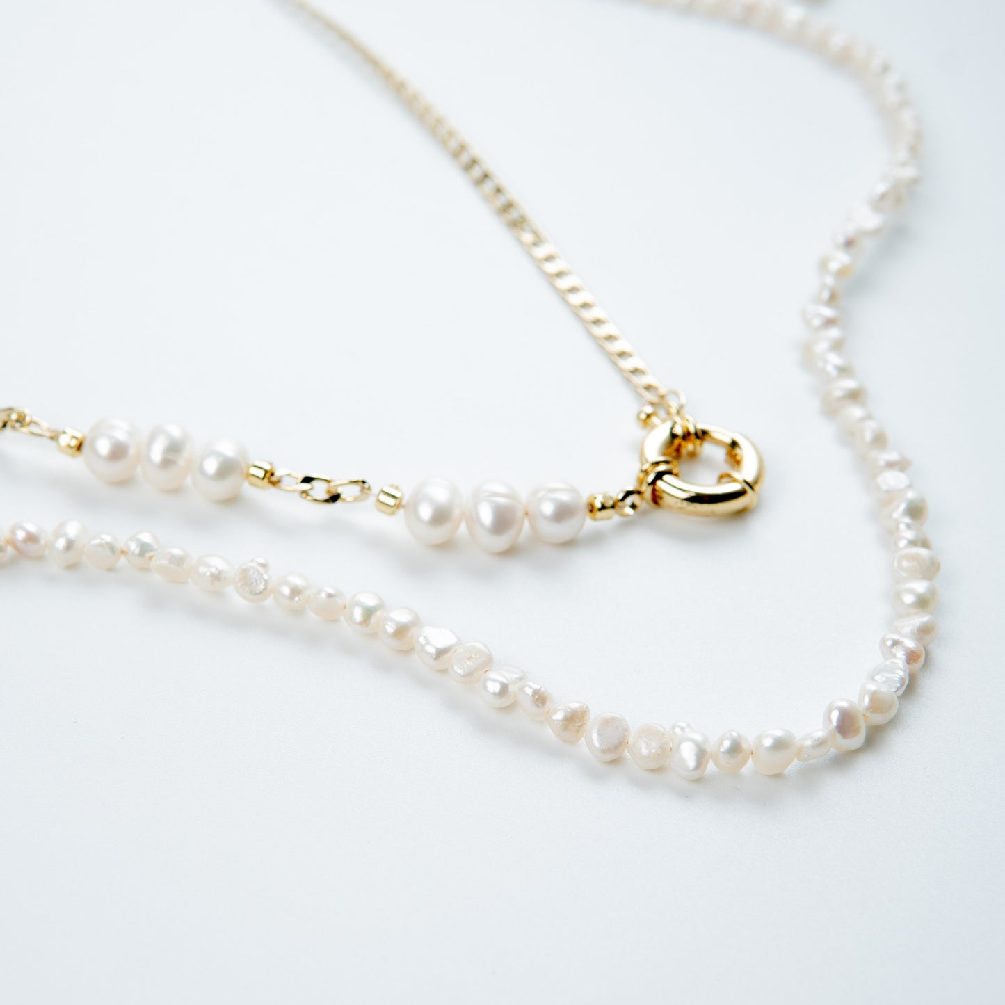 Coastal Cultured Pearl Gold Stackable Necklace