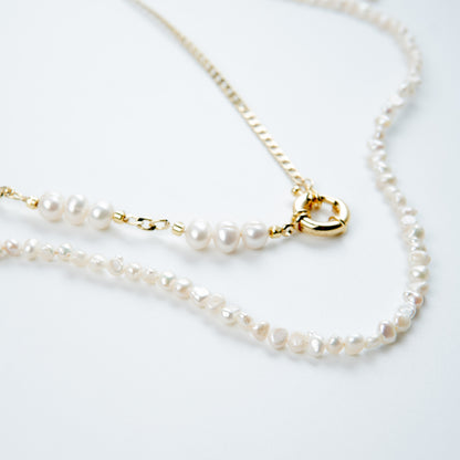 Coastal Cultured Pearl Gold Stackable Necklace