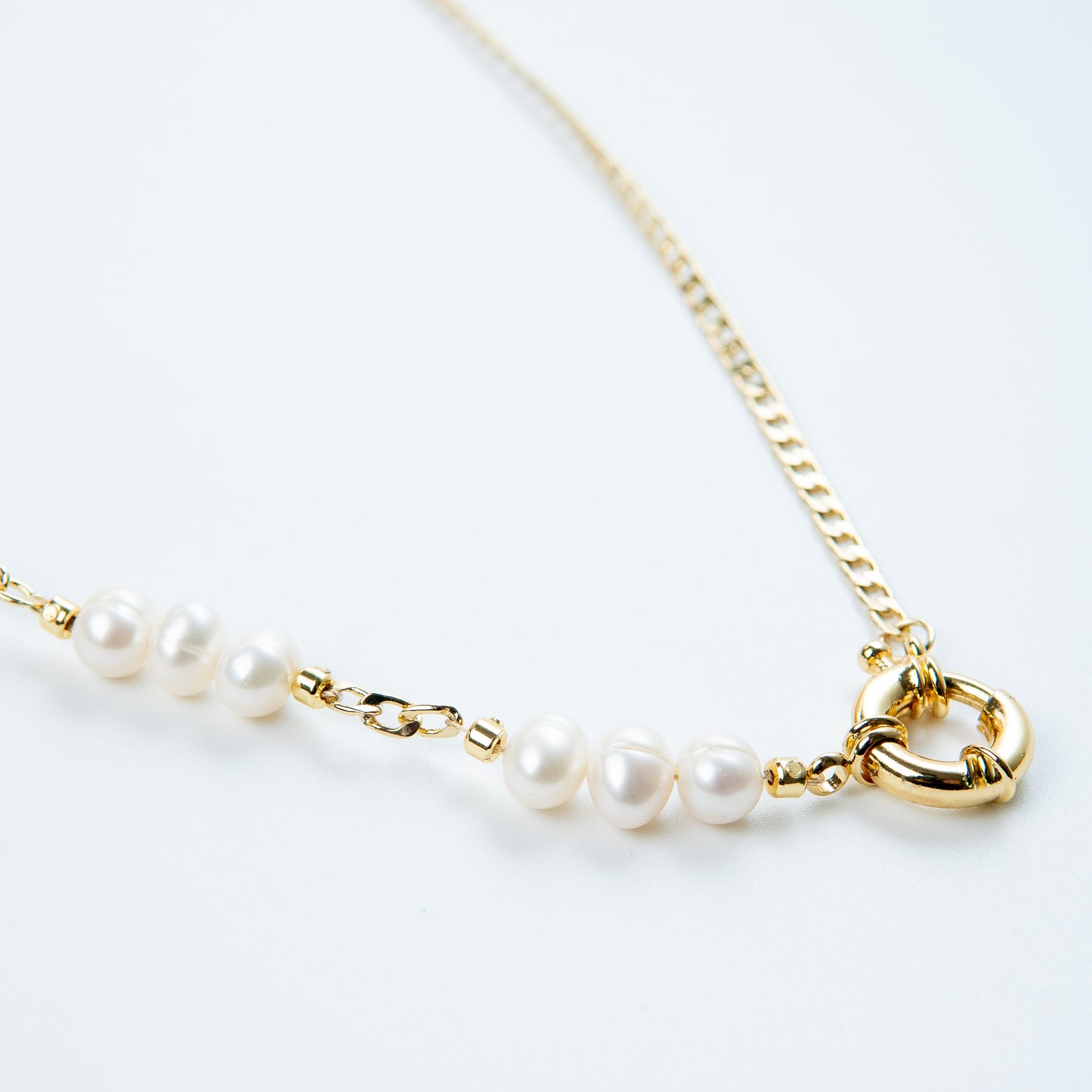 Coastal Cultured Pearl Gold Stackable Necklace