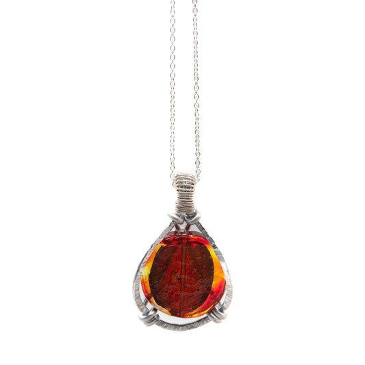 Red Stone 925 Sterling Silver Pendant Necklace - Relato.Jewelry