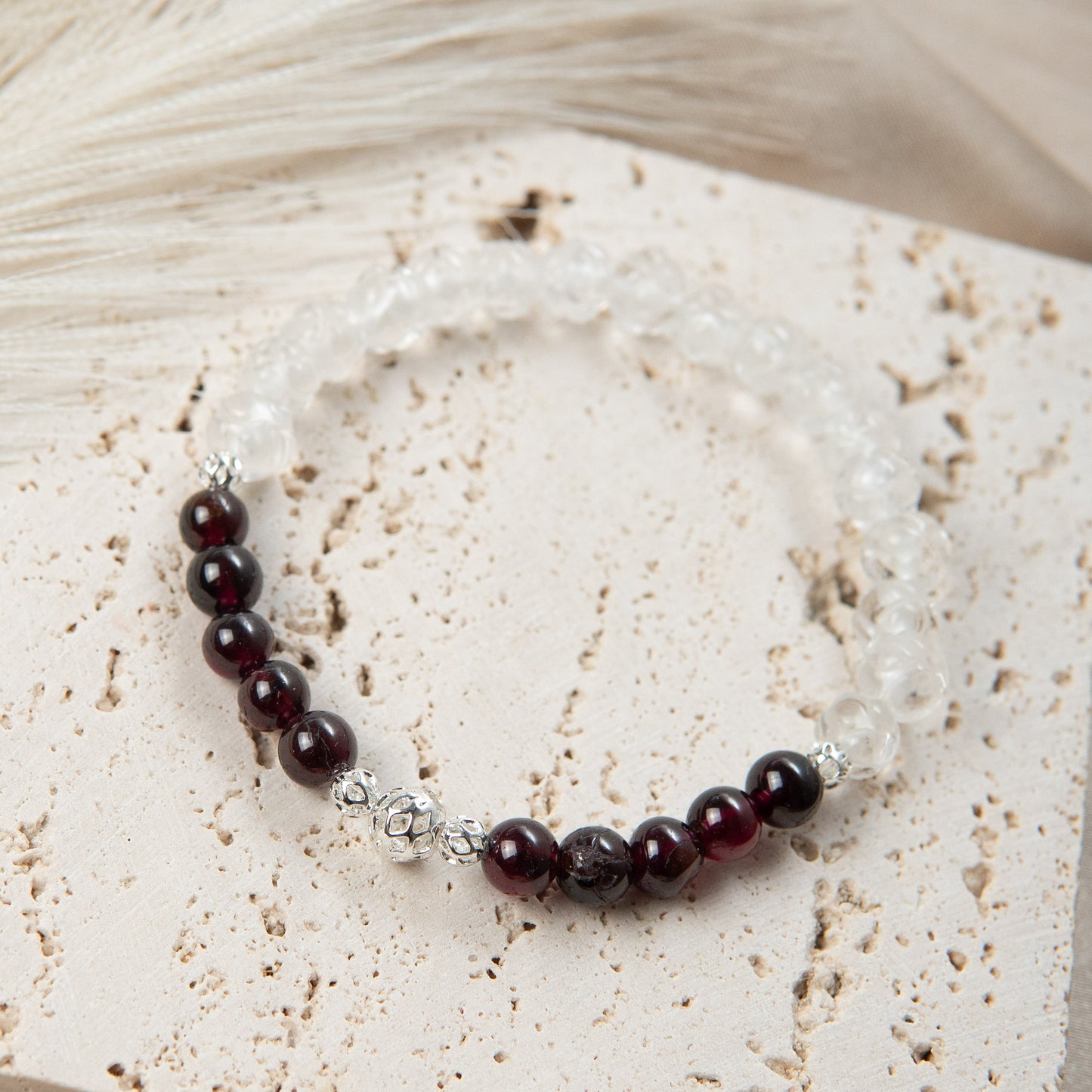 Collar de cuentas de unakita natural para regalo de la madre.