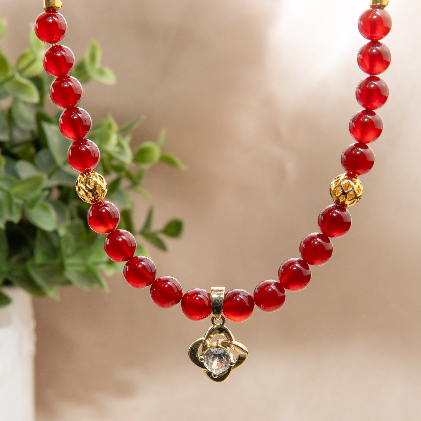 Janara Bloom Necklace - January Garnet Birthstone