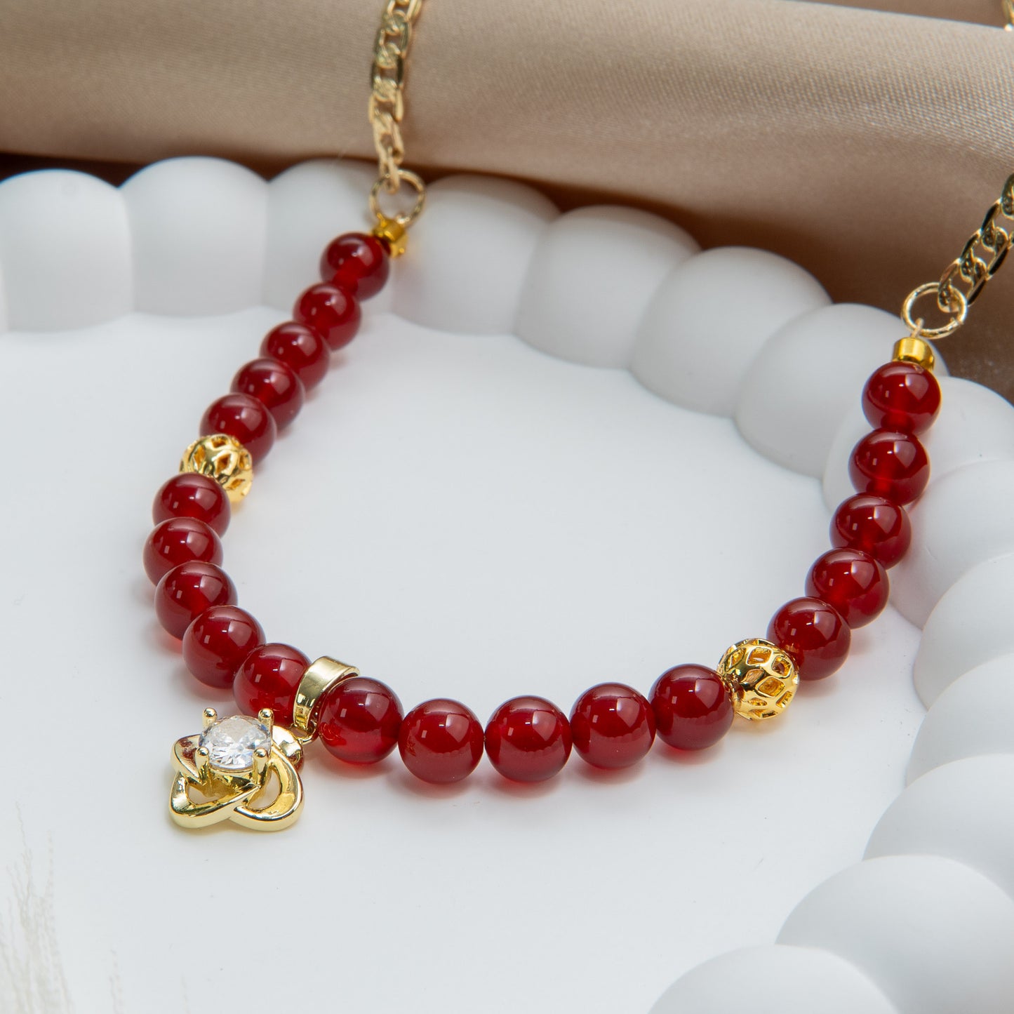 Janara Bloom Necklace - January Garnet Birthstone