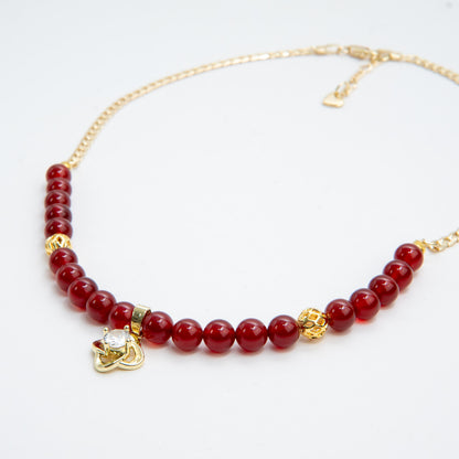 Janara Bloom Necklace - January Garnet Birthstone