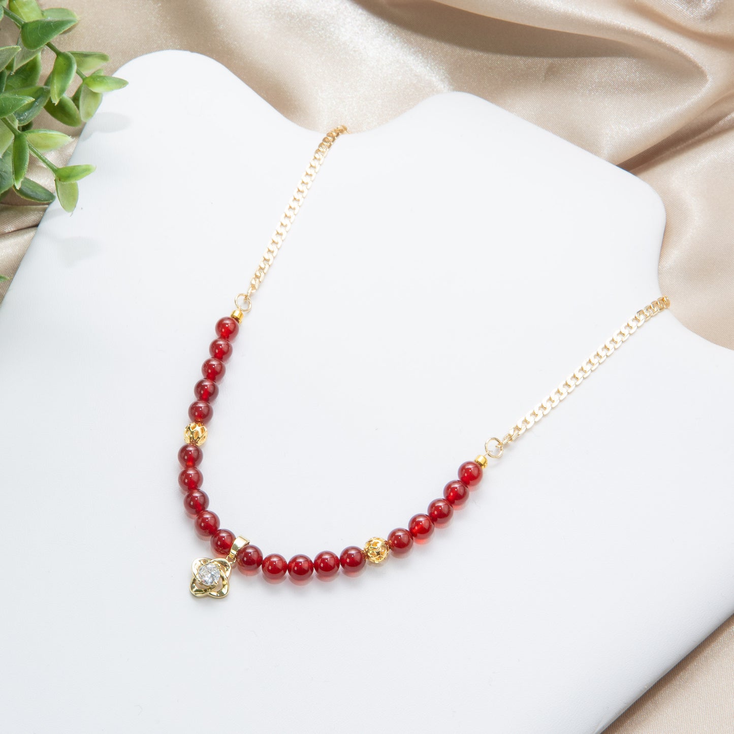 Janara Bloom Necklace - January Garnet Birthstone