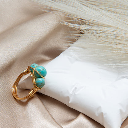 Blue Howlite Crown Ring