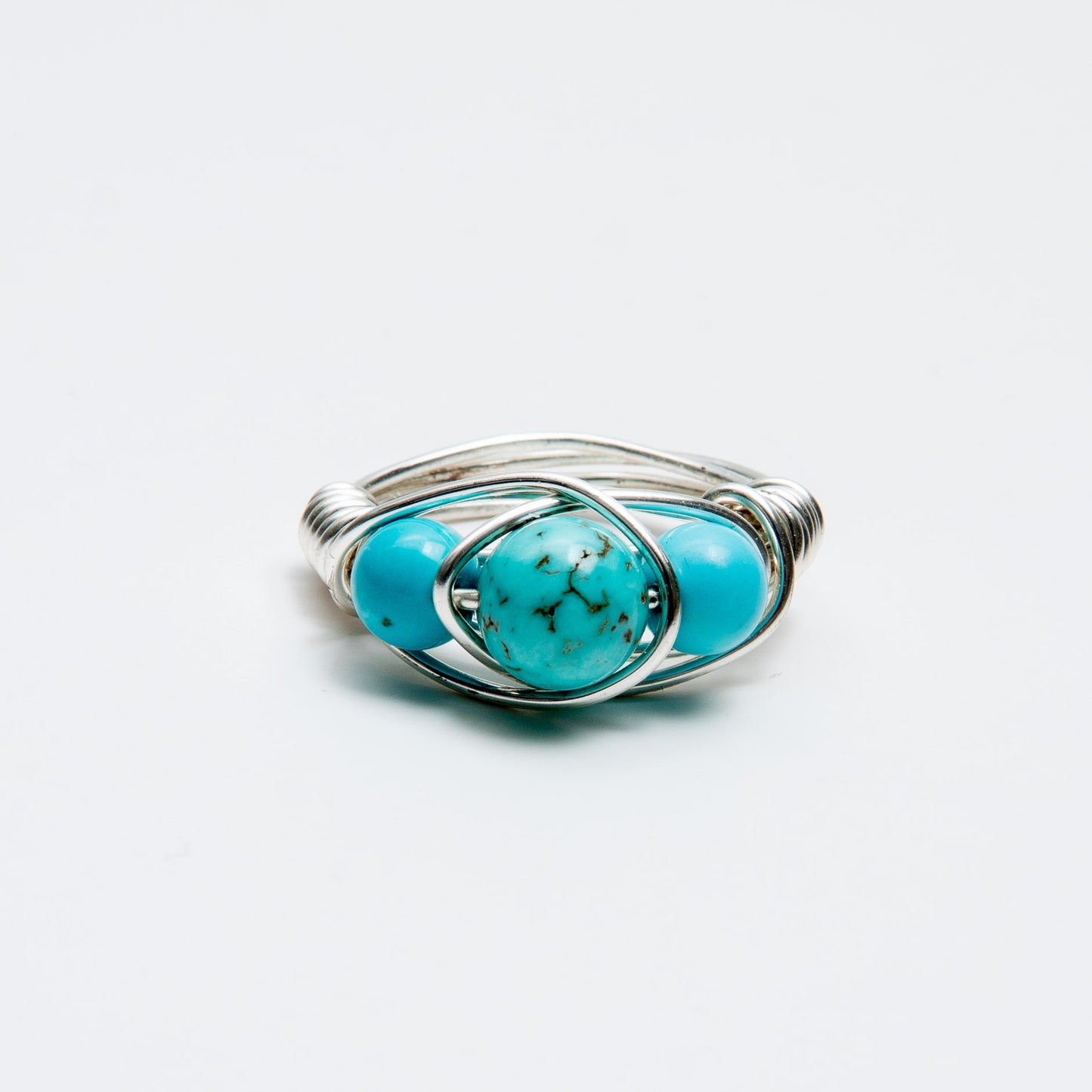 Blue Howlite Crown Ring