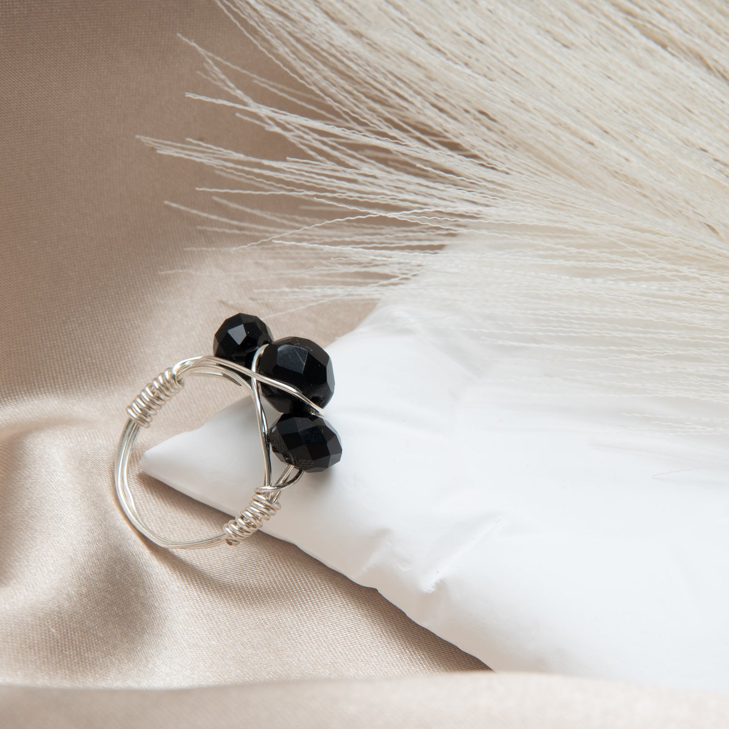 Black Onyx Crown Ring