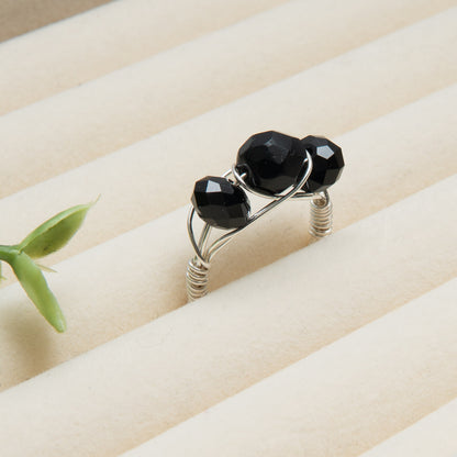 Black Onyx Crown Ring